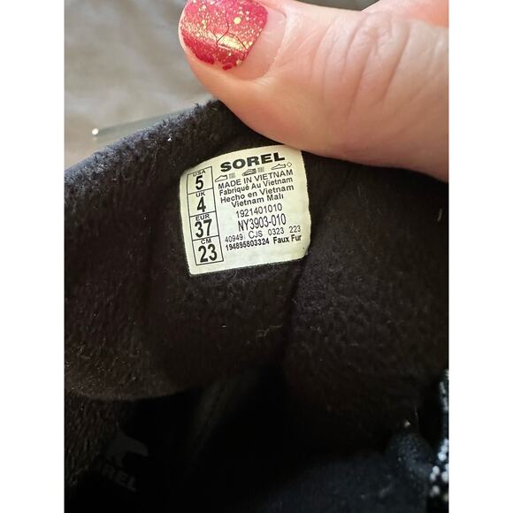 Sorel Whitney II Faux Fur Trimmed Shell Ankle Winter Boots Black Size 5 EUC - Picture 7 of 10